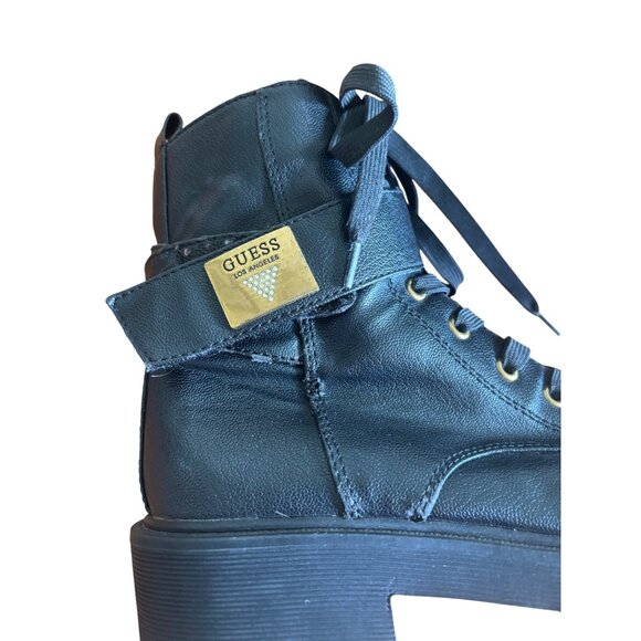 Guess Caleena Womens Black Ankle Combat Boots Size 8M - Picture 5 of 9